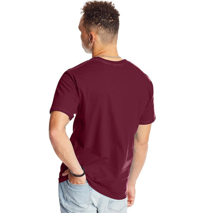 Hanes ComfortBlend Men's Standard BeefyT T-Shirt, Heavyweight Cotton Crewneck Tee, 1 or 2 Pack, Available in Tall Sizes, Maroon-1 Pack, Maroon - 1 Pack, S