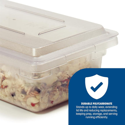 Tapa para recipiente de almacenamiento de alimentos Carlisle FoodService Products Storplus con diseño apilable para almacenamiento de alimentos, 18 x 12 pulgadas, transparente