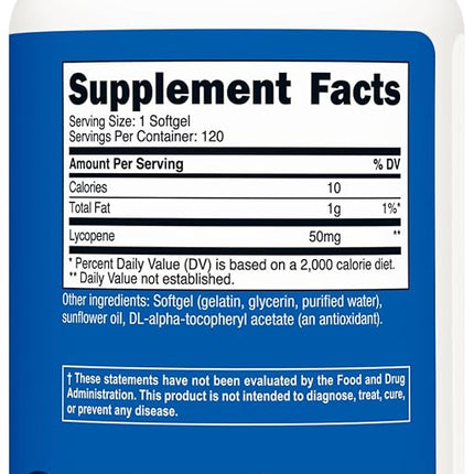 Nutricost Lycopene (50 mg) 120 Capsules, Gluten Free, Non-GMO, and Suitable for Vegetarians