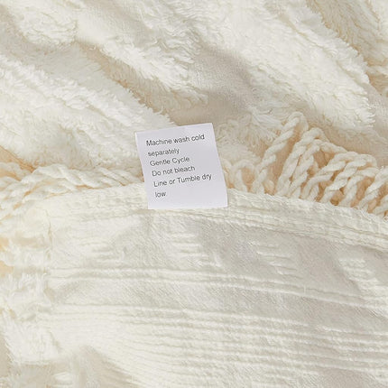 Beatrice Home Fashions Medallion Chenille Bedspread, Full, Ivory