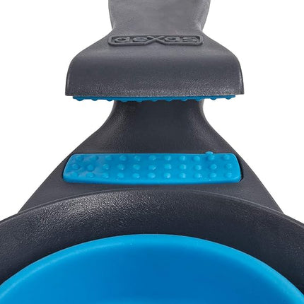 Dexas Pets Collapsible KlipScoop Collapsible Dry Dog Food Scoop and Dog Food Bag Clip, 2 Cup Capacity, Pro Blue