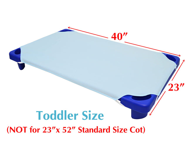American Baby Company 100% Natural Cotton Percale Toddler Day Care Cot Sheet, Blue, 23 x 40, Soft Breathable, for Boys and Girls