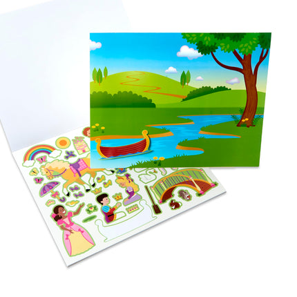 Lot de blocs de gommettes réutilisables Melissa & Doug – Fée, Princesse, Habillage et Maison de jeu