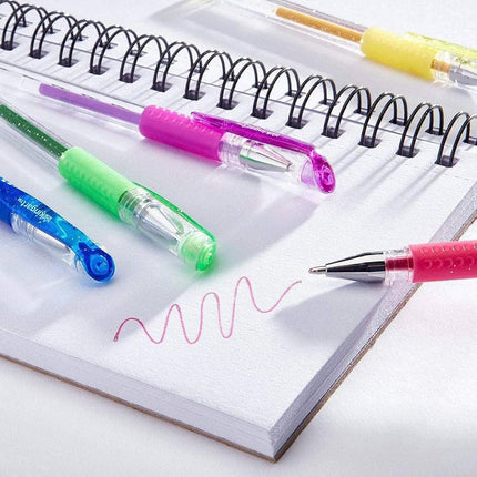 KINGART 400-80 Glitter Rollerball Gel PENS, 80 Sparkling Colors with Soft-Grip Comfort, XL Ink Cartridge - for Coloring, Doodling, Scrapbooking, Journaling and General Use, All Ages, 80 Pens