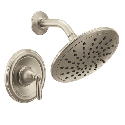 Kit de finition Moen T2252EPBN, système de douche seulement Brantford avec pomme de douche pluie sans valve, nickel brossé