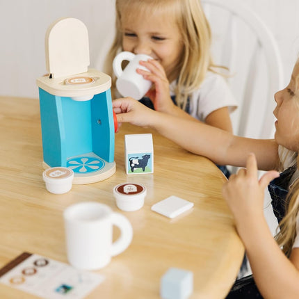 Melissa & Doug 11-Piece Brew and Serve Wooden Coffee Maker Set - Play Kitchen Accessories, Pretend Play Kitchen Accessories Kids Coffee Maker Play Set For Girls And Boys