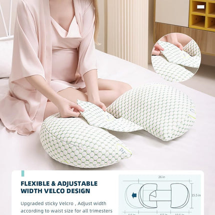 Oternal Pregnancy Pillow for Pregnant Women,Soft Pregnancy Body Pillow,Support for Back, HIPS, Legs,Maternity Pillow with Detachable and Adjustable Pillow Cover