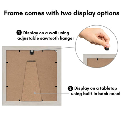 Americanflat Cadre photo 20x20 cm avec verre incassable - À utiliser comme cadre 10x10 cm avec passe-partout ou pour afficher une photo 20x20 cm sans passe-partout - Collection Signature - Cadres carrés pour table et mur - Bois clair