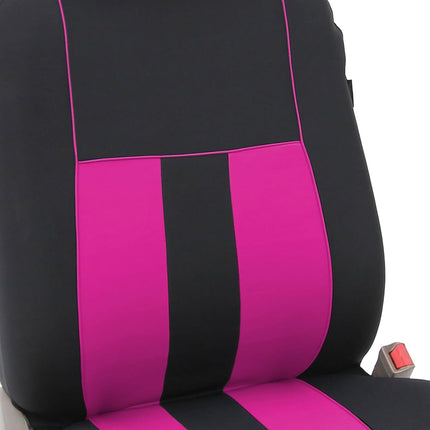 FH GROUP FH-FB036217 Striking Striped Seat Covers Pink/Black Color - Fit Most Car, Truck, Suv, or Van