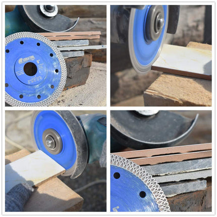 SHDIATOOL Diamond Mesh Turbo Saw Blade 10 Inch for Tile Porcelain Ceramic Marble Brick with X Continuous Rim Segment