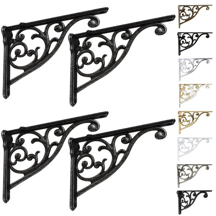 Cast Iron Gray Shelf Brackets 7.87x5.6x1.7 Inch 4 