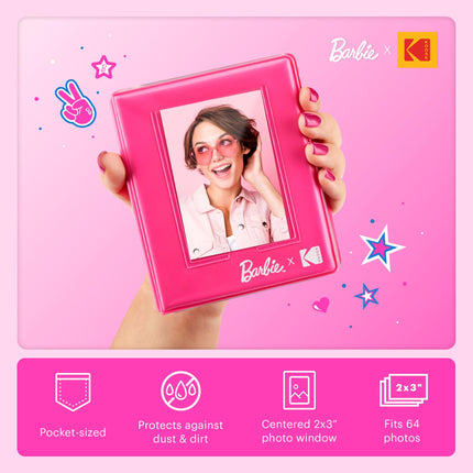 Kodak x Barbie Step Slim Wireless Instant Portable Photo Mobile Printer Gift Bundle (Signature Style)+ Barbie Camera Case, Photo Album, Sticker & Hanging Frames, 50 Stickers + Zink Paper (20 Sheets)