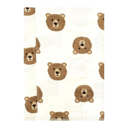 Hudson Baby Paños de Algodón de Franela para Bebé Unisex, Paquete de 4 Osos Marrones, Talla Única