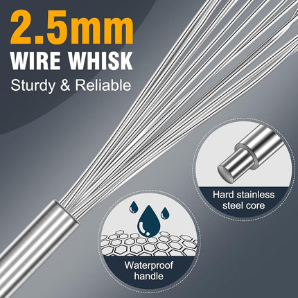 Eddeas 17in/43cm Extra Large Whisk,5Ib Heavy Duty Whisk, 2.4mm Wire Whisk Suitable for Mixing Thick batter and Large batch soup.Not suitable for individual small batch production(Silver)