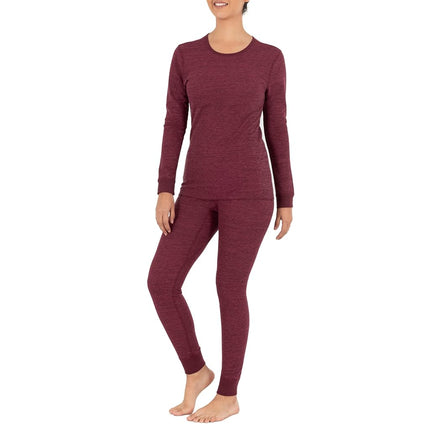 Conjunto térmico de primera calidad de micro waffle de Fruit of the Loom para mujer, Merlot Heather, 4X
