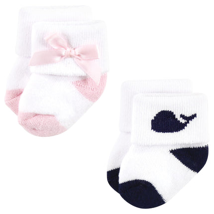 Luvable Friends Baby Girls Unisex Newborn Terry Socks, Sailboat 12-Pack, 0-6 Months, (Pack of 12)