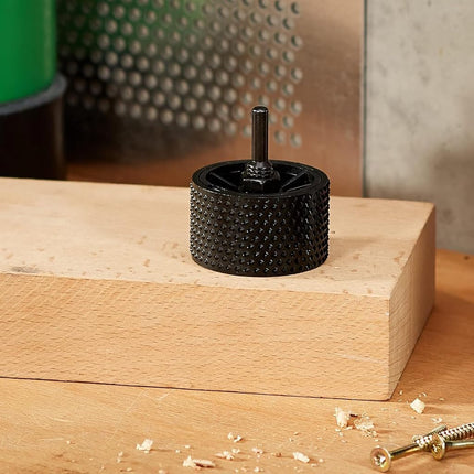 wolfcraft Drum Rasp for Power Drills, 52 mm Tapered Wood Rasping Bit