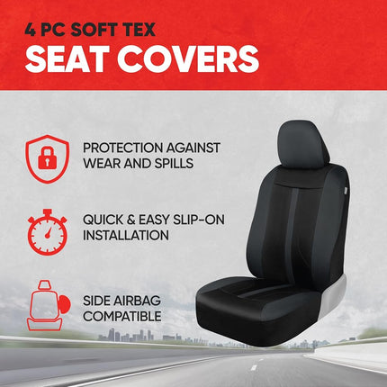 Motor Trend M354 Polyester Cloth Straight-Line Performance Seat Covers for Car Truck Van SUV Auto Protector