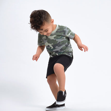 Gerber Lot de 3 shorts en tricot à enfiler pour bébé garçon, gris et noir, 0-3 mois
