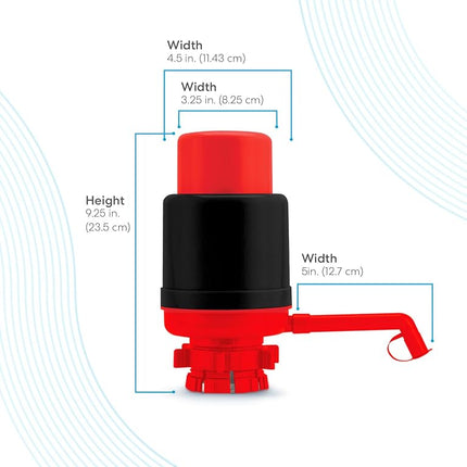 Brio PU100RBLK Universal Manual Drinking Water Pump (Red/Black)