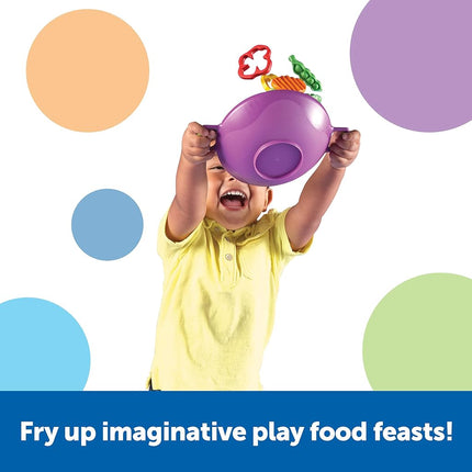 Learning Resources New Sprouts Stir Fry Set, Pretend Play Toy for Toddlers, Preschool Learning Toys, Kitchen Play Toys for Kids