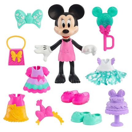 Just Play Minnie Mouse Fabulous Fashion 14-piece Sweet Party Doll and Accessories, Kids Toys for Ages 3 Up