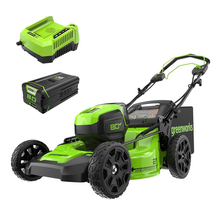 Greenworks 80V 21" Self-Propelled Lawn Mower + Blower (Gen 2), 5.0Ah Battery