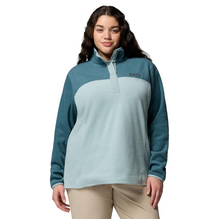 Columbia womens Benton Springs 1/2 Snap Pullover, Crushed Blue/Everblue, 2X