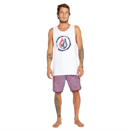 Volcom Men's Sleeveless Graphic Tank Top Shirt, White, S