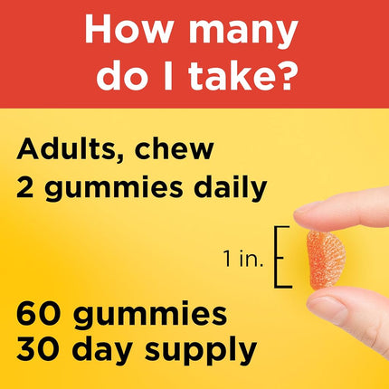 Nature Made Extra Strength Vitamin C Gummies 500mg, for Immune Support, Antioxidant Support, Tangerine, 60 Count