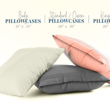 Elegant Comfort Paquete de 6 Fundas de Almohada Lisas de Microfibra de 1500 Hilos de Calidad Hotelera Premium - Tejido Liso, Resistente a Arrugas y Manchas, Fácil de Colocar, Juego de 6 Piezas, Funda de Almohada Estándar/Queen, Azul Marino