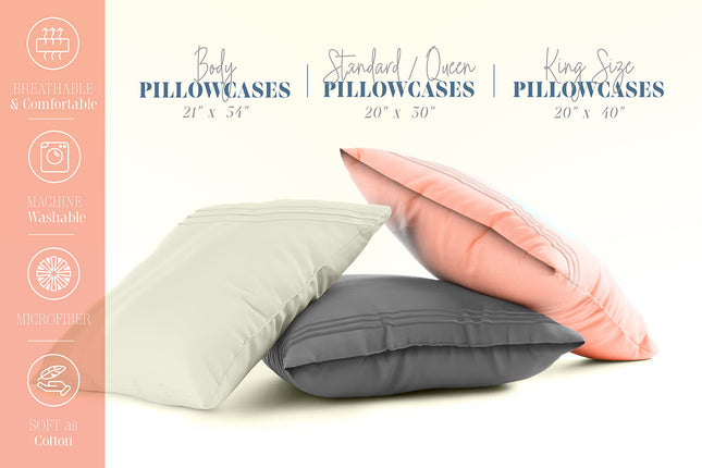 Elegant Comfort Paquete de 6 Fundas de Almohada Lisas de Microfibra de 1500 Hilos de Calidad Hotelera Premium - Tejido Liso, Resistente a Arrugas y Manchas, Fácil de Colocar, Juego de 6 Piezas, Funda de Almohada Estándar/Queen, Azul Marino