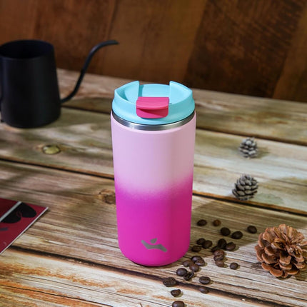 Konokyo Tumbler with Lid, 16 oz Travel Coffee Mug Double Wall Vacuum Stainless Steel Thermal Metal Cup Insulated Water Bottle,Cherry