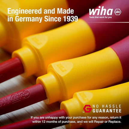Wiha 32091 5-Piece 1000-Volt Slotted and Phillips Insulated Screwdriver Set