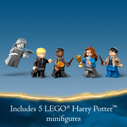 LEGO Harry Potter Poudlard : La Salle sur Demande 76413, Château Jouet avec Figurine de Serpent de Feu Transformable, Set de Construction Modulaire les Reliques de la Mort, Gris