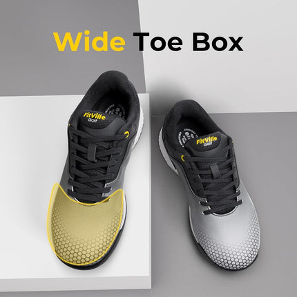 FitVille Men's Golf Shoes Extra Wide Grey