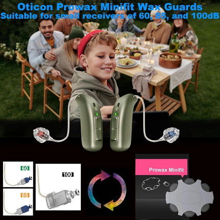 （30 Pcs）Minifit Prowax Wax Guards Filters for Oticon Hearing Aids,Oticon Hearing Aids Replacement Parts Supplies Cleaning Kit Accessories