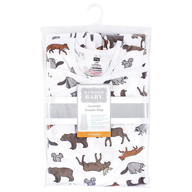 Saco de dormir tipo arrullo convertible unisex para bebé Hudson Baby, Aventura animal, 0-3 meses