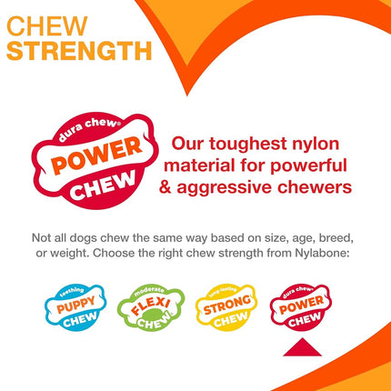 Nylabone Basted Blast Textured Bone Power Chew Toy for Dogs, Dog Toys for Aggressive Chewers, Bacon and Steak Flavor, X-Large - 50+ lbs, 1 Count