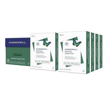 Papier Imprimante Hammermill, Premium Laser Print 32 lb, 8.5 x 11-8 Ramettes (4000 Feuilles) - 98 de Luminosité, Fabriqué aux États-Unis, 104646C