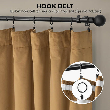 HPD Half Price Drapes Rideaux en velours Heritage Plush 96 pouces de long Rideaux occultants pour chambre et salon 50 po L x 96 po L, (1 panneau), Spiced Rum
