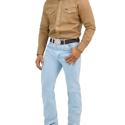 Wrangler Men's Cowboy Cut Slim Fit Jean, Bleach, 32W x 36L