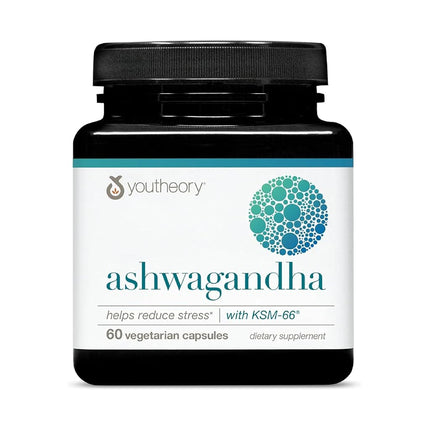Youtheory Ashwagandha 60 Count (1 Bottle)
