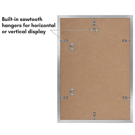 Americanflat 13x19 Picture Frame with Polished Plexiglass - Set of 2 - Use as 11x17 Frame with Mat or 13x19 Frame Without Mat - Galleria Collection - Gallery Wall Frame Set for Wall Display - Silver