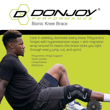 Rodillera ortopédica DonJoy Performance Bionic: Negro, XG