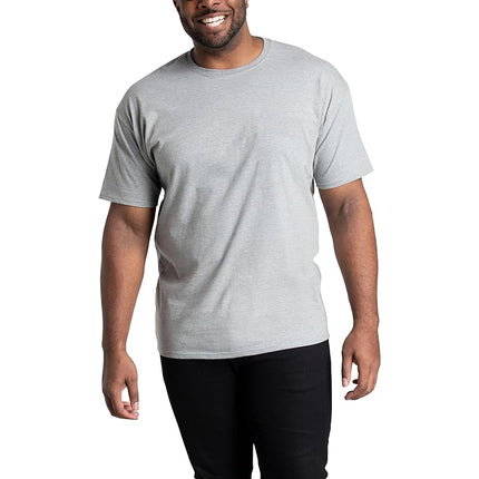 Fruit of the Loom Men's Tall Size Eversoft Cotton Short Sleeve T-Shirts (Regular, Big & Tall-Pocket-Grey Heather, Medium