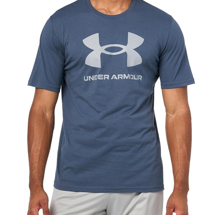 Under Armour Men's Sportstyle Logo Short Sleeve T Shirt, (044) Downpour Gray / / Steel, XL