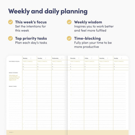 BestSelf Daily Planner - 6-Month Undated Planner for Organization and Planning; Ideal Planner for Students, Schools, Colleges, Working Professionals