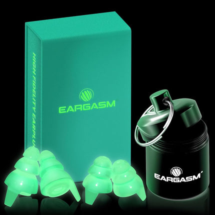 Eargasm Afterglow Earplugs for Smaller Ears - Luminous Earplugs for Concerts, Music Festivals, Musicians and Nightlife - Reusable Hearing Protection with Noise Reduction Up to 21dB