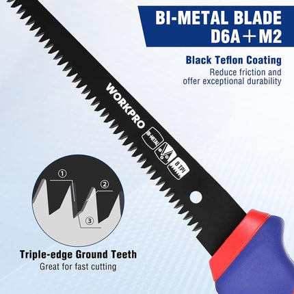 WORKPRO 150mm Triple Edge Scroll Saw for Wall Panels